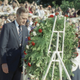 President George Bush lays a wreath at the Tomb of the Unknowns at Arlington National Cemetery, June 8, 1991, in memory of America’s war dead. The wreath-laying was a solemn prelude to a Persian Gulf War victory celebration.